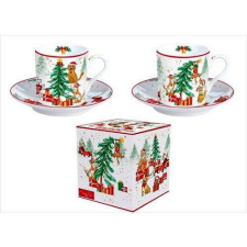 Porcelán eszpresszócsésze+alj 2 személyes 75ml dobozban, Christmas Gang bögrék, csészék