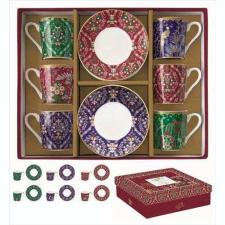 Porcelán eszpresszócsésze+alj 6 személyes,100ml, dobozban, Coffee Mania, Eclectic Chic bögrék, csészék