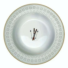 Porcelán mélytányér 21,5cm, Chalet tányér és evőeszköz