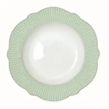  Porcelán mélytányér 23cm,Floraison tányér és evőeszköz