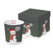  Porcelánbögre 0,35l, dobozban, Snowman in Grey bögrék, csészék