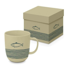 Porcelánbögre 0,4L dobozban, Pure Fish off white bögrék, csészék
