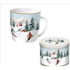 Porcelánbögre 350ml, fémdobozban, Chalet bögrék, csészék