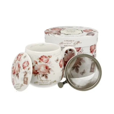  Porcelánbögre tetővel,fémszűrővel,400ml,Secesja bögrék, csészék