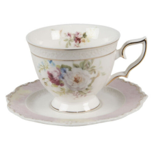  Porceláncsésze+alj rózsás 12x9x7/14x14x2cm/200ml bögrék, csészék