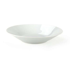  Porcelántányér, mély 23 cm, díszítetlen 60111031-A tányér és evőeszköz