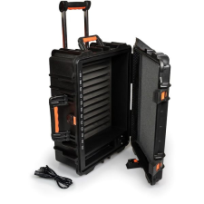 Port CONNECT Rolling CHARGING CABINET, kerekes töltő koffer 12 eszközhöz, fekete laptop kellék