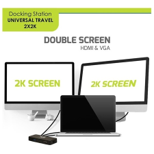 Port Docking USB 3.0 Travel 2 X 2K laptop kellék