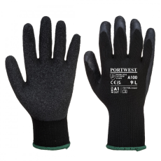 Portwest A100 Mártott latex védőkesztyű (fekete) (10/XL)