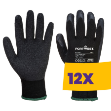 Portwest A100 Mártott latex védőkesztyű fekete (Karton - 12 pár) védőkesztyű
