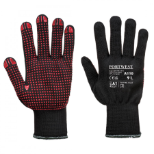 Portwest A110 Nylon PVC pontozott védőkesztyű (fekete/piros) (5/XXS) védőkesztyű
