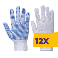 Portwest A111 PVC pontozott védőkesztyű fehér (Karton - 12 pár)