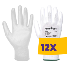 Portwest A120 Nylon védőkesztyű PU tenyérmártott fehér (Karton - 12 pár) védőkesztyű
