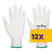 Portwest A121 PU ujjvégmártott védőkesztyű fehér (Karton - 12 pár) védőkesztyű