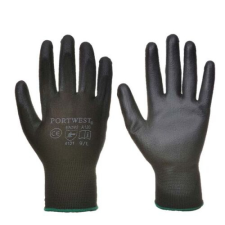 Portwest A129 nylon kesztyű pu tenyérmártott fekete védőkesztyű
