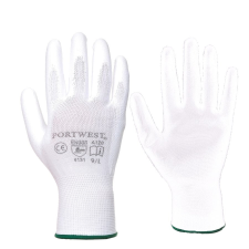 Portwest A129 PU tenyérmártott kesztyű (fehér, XS) védőkesztyű