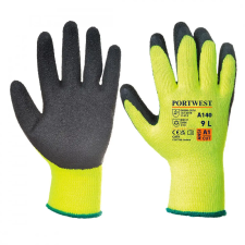 Portwest A140 mártott latex kesztyű, téli kivitel sárga-fekete védőkesztyű