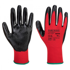 Portwest A310 Flexo Grip Tenyérmártott Védőkesztyű (piros/fekete) (9/L)