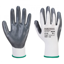 Portwest A310 Flexo Grip Tenyérmártott védőkesztyű (szürke/fehér) (10/XL) védőkesztyű