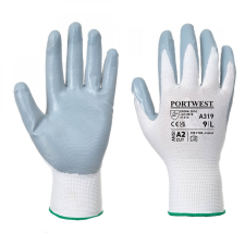 Portwest A319 Nylon nitril tenyérmártott védőkesztyű (fehér/szürke) (10/XL) védőkesztyű
