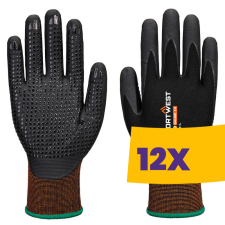 Portwest A371 Habosított nitril munkavédelmi kesztyű fekete (Karton - 12 pár) védőkesztyű