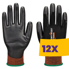 Portwest A376 21-es kötésű antimikrobiális Texpel MicroTM védőkesztyű fekete (Karton - 12 pár)