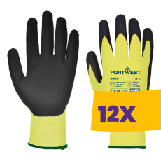 Portwest A625 Láthatósági vágásbiztos védőkesztyű, Cut 5 sárga (Karton - 12 pár)