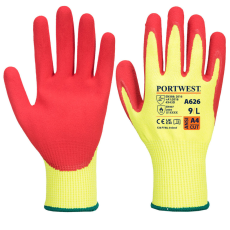 Portwest A626 Vis-Tex HR Cut vágásbiztos védőkesztyű (D szint) (sárga/piros)
