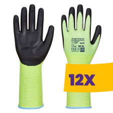 Portwest A632 vágásbiztos kesztyű hosszú mandzsetta zöld (Karton - 12 pár) védőkesztyű