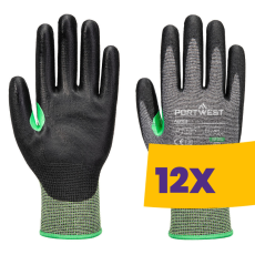 Portwest A638 Vágásbiztos PU bevonatos védőkesztyű szürke (Karton - 12 pár)