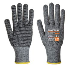 Portwest A640 Sabre pontozott vágásbiztos védőkesztyű (D szint/Cut 5) (szürke, 10/XL)