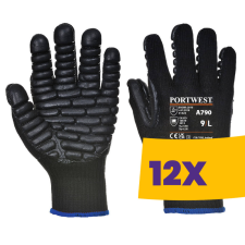 Portwest A790 Antivibrációs kesztyű fekete (Karton - 12 pár) védőkesztyű