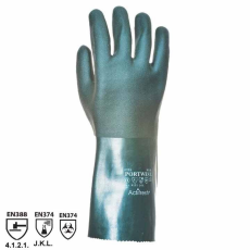 Portwest A835 Duplán mártott PVC védőkesztyű zöld