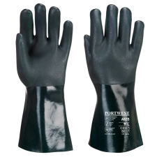 Portwest A835GNRL Portwest Duplán mártott PVC védőkesztyű 35cm védőkesztyű