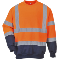 Portwest B306 Kéttónusú Hivis jól láthatósági pulóver narancs - sötétkék láthatósági ruházat