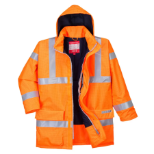 Portwest Bizflame Rain Hi-Vis antisztatikus FR kabát narancs S láthatósági ruházat