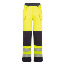 Portwest Bizflame Work Hi-Vis Contrast FR lengőzsebes nadrág Yellow/Navy L