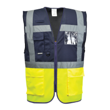 Portwest C276 Paris Executive Jól láthatósági mellény (Navy/sárga, 3XL) láthatósági ruházat