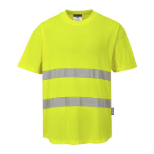 Portwest C394 Hi-Vis pamut póló pamut hálós betétes póló S/S munkaruha
