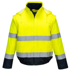 Portwest C464 Essential 2 az 1-ben jól láthatósági kabát (sárga, 3XL)
