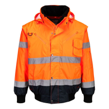 Portwest C465 Hi-Vis 3 az 1-ben bomber dzseki narancs-tengerészkék láthatósági ruházat
