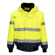 Portwest C465 Hi-Vis 3 az 1-ben bomber dzseki sárga-tengerészkék láthatósági ruházat