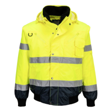 Portwest C465 Hi-Vis 3 az 1-ben bomber dzseki sárga-tengerészkék