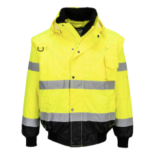 Portwest C465 Jól láthatósági Bomber dzseki (sárga/fekete, 3XL) láthatósági ruházat