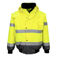 Portwest C465 Jól láthatósági Bomber dzseki (sárga/szürke, 3XL) láthatósági ruházat