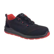 Portwest Compositelite Wire Lace Biztonsági Trainer S1P Black/Red 37 munkavédelmi cipő