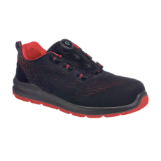 Portwest Compositelite Wire Lace Biztonsági Trainer S1P Black/Red 48