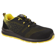 Portwest Compositelite Wire Lace Biztonsági Trainer S1P Black/Yellow 45 munkavédelmi cipő