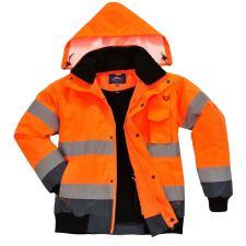 Portwest Contrast Bomber Hi-Vis védőkabát - C465 XL kék és narancs láthatósági ruházat