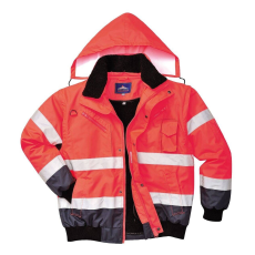Portwest Contrast Bomber Hi-Vis védőkabát - C465 XL kék és piros